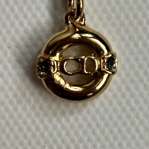 Christian Dior necklace CD/Emerald stone NWT - Picture 11 of 14
